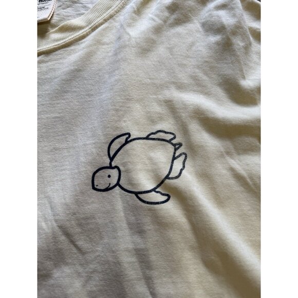 Shelly Cove Save the Turtles Yellow Long Sleeve Shirt Size Medium Comfort Wash - Picture 6 of 11